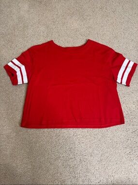 Red Varsity Stripe Crop Top